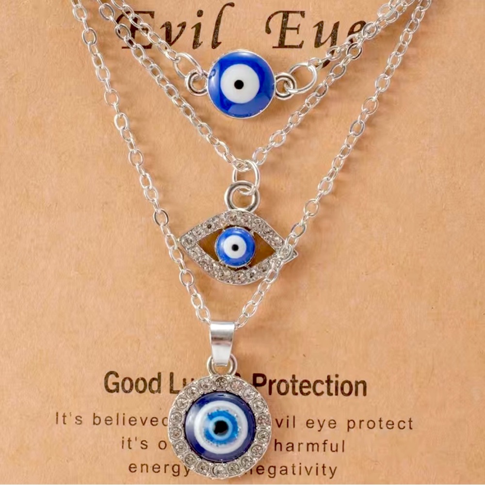 3/$25 3 Piece Evil Eye Necklace Set